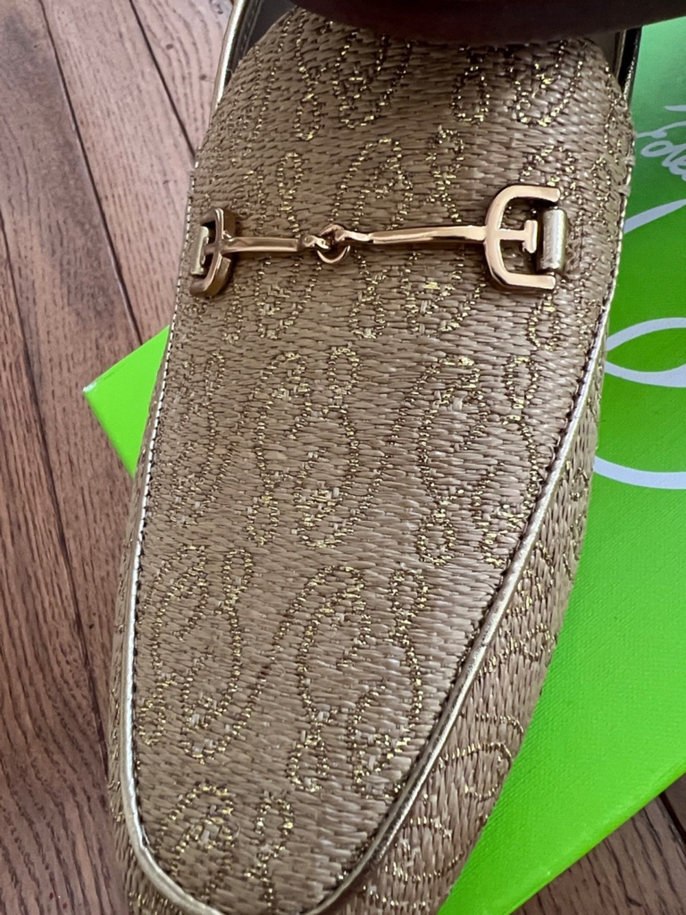 SAM EDELMAN WOMEN'S LORAINE LOAFER TAN - GOLD SE RAFFIA - Picture 6 of 8